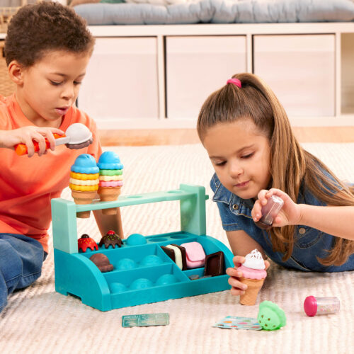 Ice cream party ideas Battat toy ice cream with kids