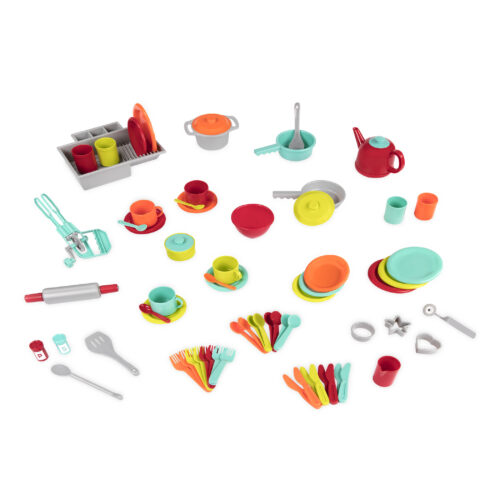 A big cooking and serving set for kids and toddlers.